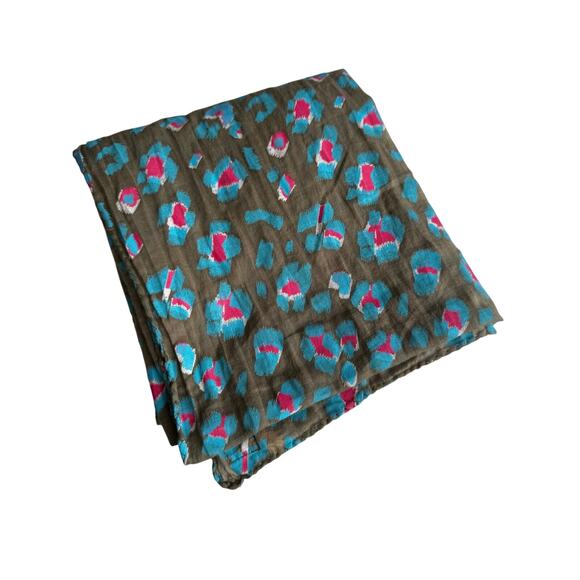 Beck Söndergaard 100% Cotton Leopard Print Scarf / Wrap — 33” x 74” - Picture 6 of 8